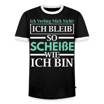 Ich Bleib So Scheiße Wie Ich Bin - Männer Kontrast-T-Shirt - Schwarz/Weiß - Vorne - AI Model Female 172 light (172cm) & AI Model Male 178 light (178cm)