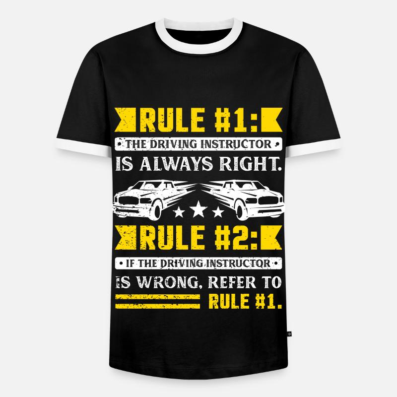 Driving Instructor Rules - Männer Kontrast-T-Shirt - Schwarz/Weiß