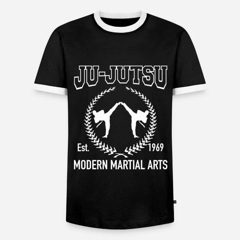 JuJutsu - Männer Kontrast-T-Shirt - Schwarz/Weiß