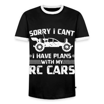 RC Auto Hobby Ferngesteuertes Auto - Männer Kontrast-T-Shirt - Schwarz/Weiß - Vorne - AI Model Female 172 light (172cm) & AI Model Male 178 light (178cm)