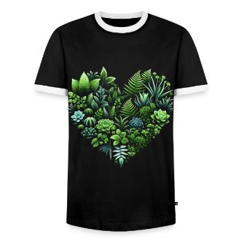 Jardiner avec des cœurs de plantes - T-shirt contrasté Homme - noir/blanc - Devant - AI Model Female 172 light (172cm) & AI Model Male 178 light (178cm)