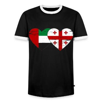 United Arab Emirates Georgia Flag - Men's Ringer Shirt - black/white - Front - AI Model Female 172 light (172cm) & AI Model Male 178 light (178cm)