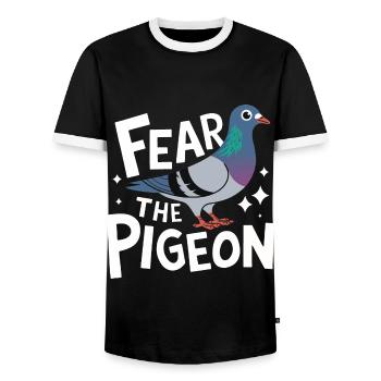 Pigeon Pigeons Animal Oiseau - T-shirt contrasté Homme - noir/blanc - Devant - AI Model Female 172 light (172cm) & AI Model Male 178 light (178cm)