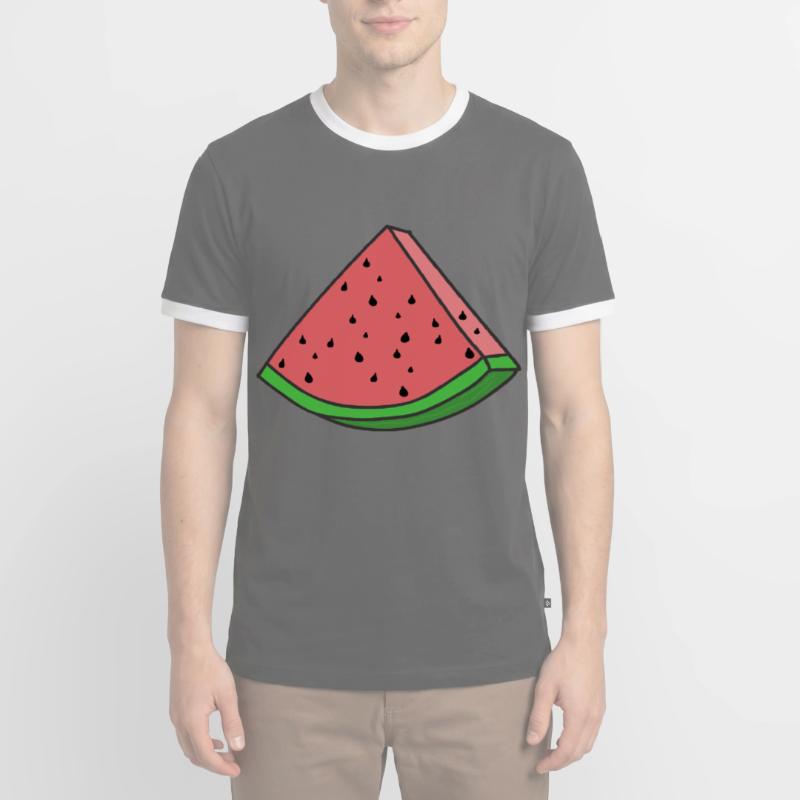 Pastèque Pastèque Pièces de pastèque T-shirt contrasté Homme
