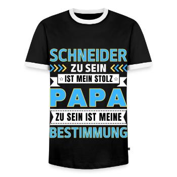 Schneider zu sein ist mein Stolz; Papa Geschenk - Männer Kontrast-T-Shirt - Schwarz/Weiß - Vorne - AI Model Female 172 light (172cm) & AI Model Male 178 light (178cm)