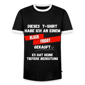Black Friday - Männer Kontrast-T-Shirt - Schwarz/Weiß - Vorne - AI Model Female 172 light (172cm) & AI Model Male 178 light (178cm)