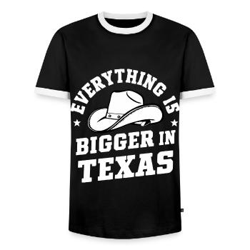Texas State Texans Texas - Men's Ringer Shirt - black/white - Front - AI Model Female 172 light (172cm) & AI Model Male 178 light (178cm)