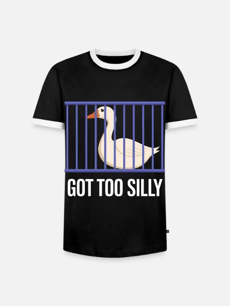 Lustige Gans im Käfig - Männer Kontrast-T-Shirt - Schwarz/Weiß