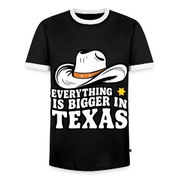 Texas State Texans Texas - Men's Ringer Shirt - black/white - Front - AI Model Female 172 light (172cm) & AI Model Male 178 light (178cm)