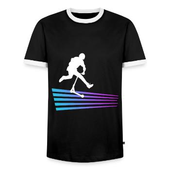 Freestyle-Roller - Männer Kontrast-T-Shirt - Schwarz/Weiß - Vorne - AI Model Female 172 light (172cm) & AI Model Male 178 light (178cm)