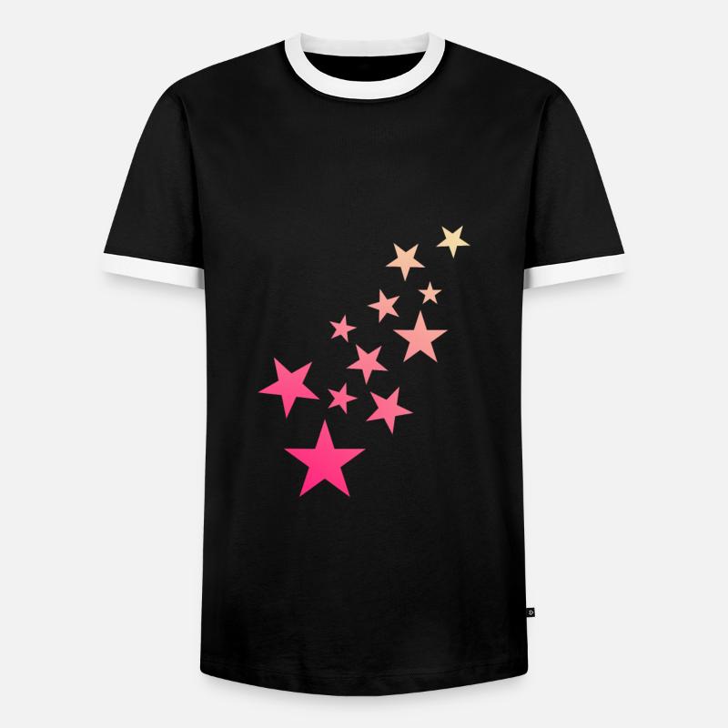 Star Star Pattern Starry Sky - Men's Ringer Shirt - black/white