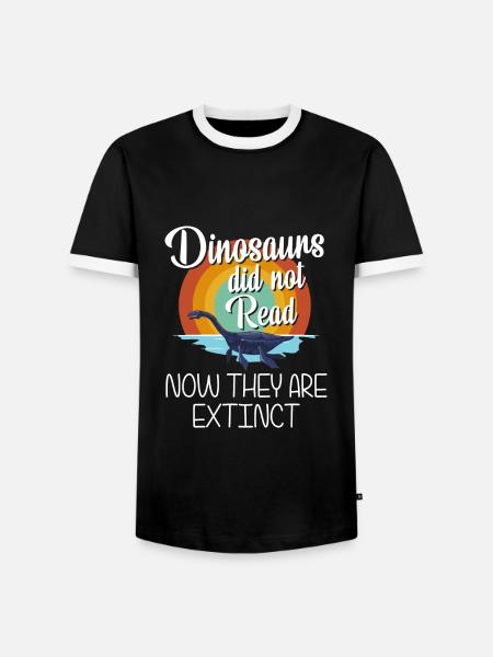 T-Rex Stegosaurus Saurier - Männer Kontrast-T-Shirt - Schwarz/Weiß