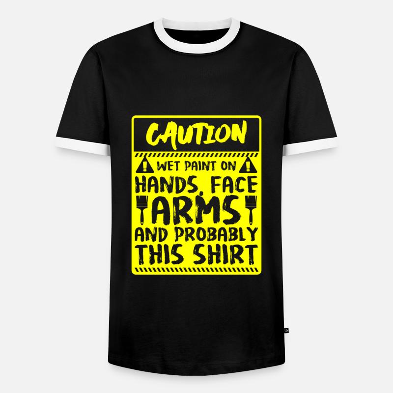 Farben Pinsel Handwerker - Männer Kontrast-T-Shirt - Schwarz/Weiß