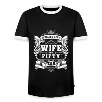 Celebrate Drink beer - Men's Ringer Shirt - black/white - Front - AI Model Female 172 light (172cm) & AI Model Male 178 light (178cm)