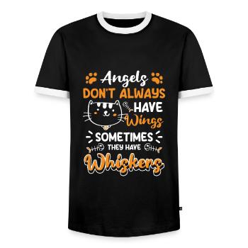 Chaton Yeux de chat Chat Chat sauvage - T-shirt contrasté Homme - noir/blanc - Devant - AI Model Female 172 light (172cm) & AI Model Male 178 light (178cm)