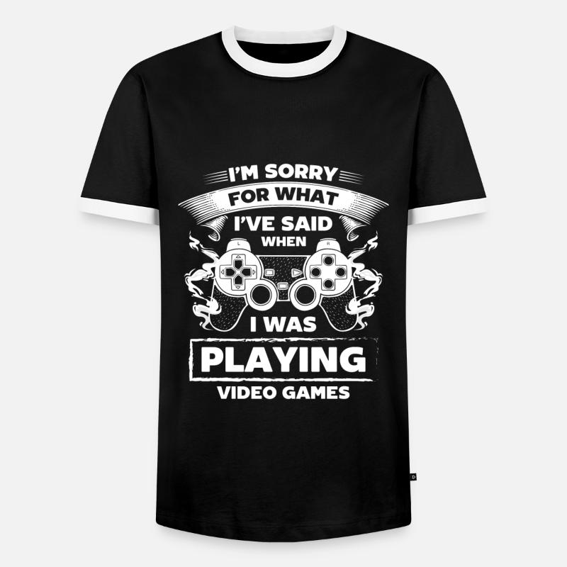 Nerd Online-Game Controller - Männer Kontrast-T-Shirt - Schwarz/Weiß