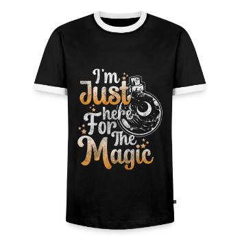 Chimie Herbes Signe Sorcellerie - T-shirt contrasté Homme - noir/blanc - Devant - AI Model Female 172 light (172cm) & AI Model Male 178 light (178cm)