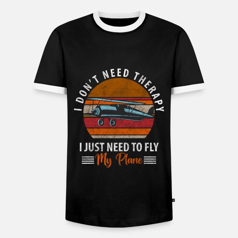 Pilot Modellbau Flugplatz - Männer Kontrast-T-Shirt - Schwarz/Weiß