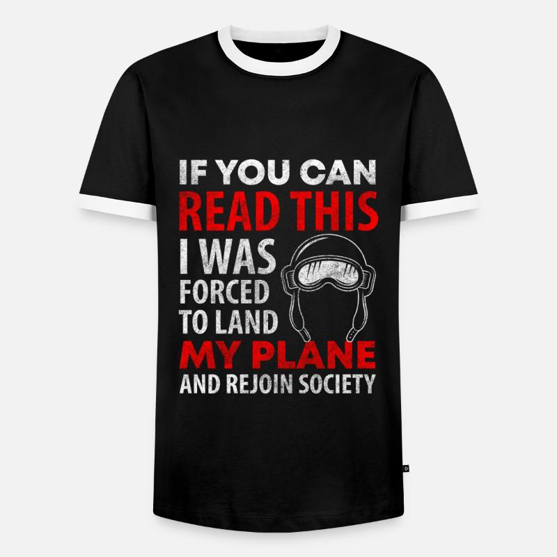 Flugzeug Flieger Luftfahrt Flugplatz - Männer Kontrast-T-Shirt - Schwarz/Weiß