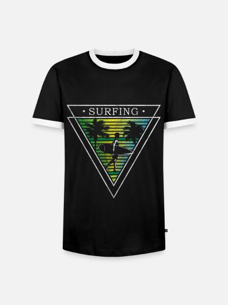 Surfer Meer Windsurfer Cool - Männer Kontrast-T-Shirt - Schwarz/Weiß