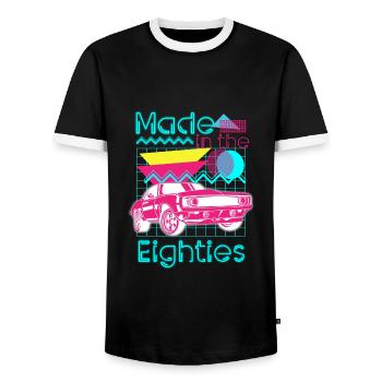 Neon Cool Kostüm Leuchtreklame - Männer Kontrast-T-Shirt - Schwarz/Weiß - Vorne - AI Model Female 172 light (172cm) & AI Model Male 178 light (178cm)