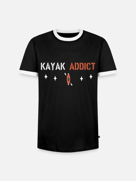 kayak addict - Men's Ringer Shirt - black/white