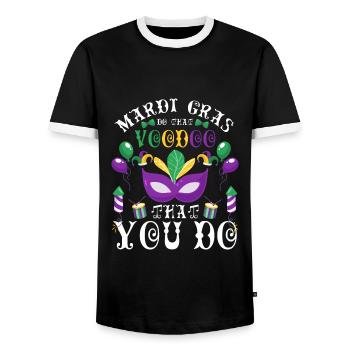 Mardi Gras New Orleans Ketten Tradition - Männer Kontrast-T-Shirt - Schwarz/Weiß - Vorne - AI Model Female 172 light (172cm) & AI Model Male 178 light (178cm)