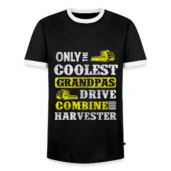 Harvest farmer vegetables - Men's Ringer Shirt - black/white - Front - AI Model Female 172 light (172cm) & AI Model Male 178 light (178cm)