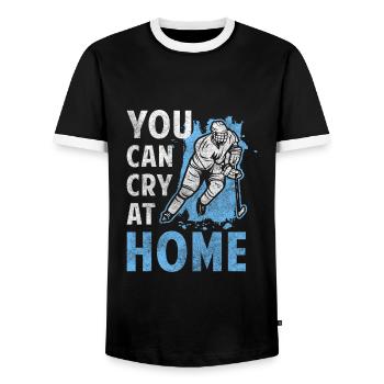 Sport Team Player Skate - Men's Ringer Shirt - black/white - Front - AI Model Female 172 light (172cm) & AI Model Male 178 light (178cm)