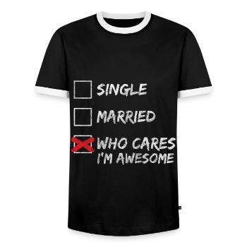 Kein Interesse Lebenseinstellung Zynischer Spruch - Männer Kontrast-T-Shirt - Schwarz/Weiß - Vorne - AI Model Female 172 light (172cm) & AI Model Male 178 light (178cm)