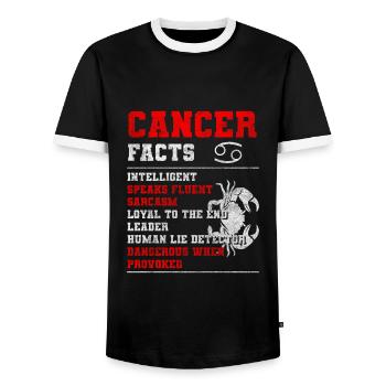 Krebs Astrologie Geboren Element Wasser - Männer Kontrast-T-Shirt - Schwarz/Weiß - Vorne - AI Model Female 172 light (172cm) & AI Model Male 178 light (178cm)
