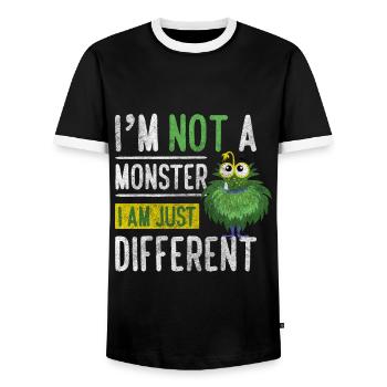 Costume d’horreur terrible - T-shirt contrasté Homme - noir/blanc - Devant - AI Model Female 172 light (172cm) & AI Model Male 178 light (178cm)