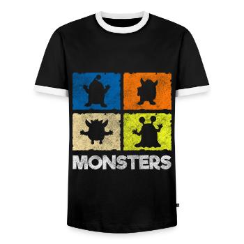 Déguisement d’Halloween Creature Kids - T-shirt contrasté Homme - noir/blanc - Devant - AI Model Female 172 light (172cm) & AI Model Male 178 light (178cm)