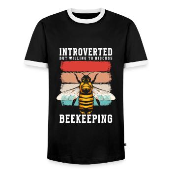 honey beekeeping hive bumblebee - Men's Ringer Shirt - black/white - Front - AI Model Female 172 light (172cm) & AI Model Male 178 light (178cm)