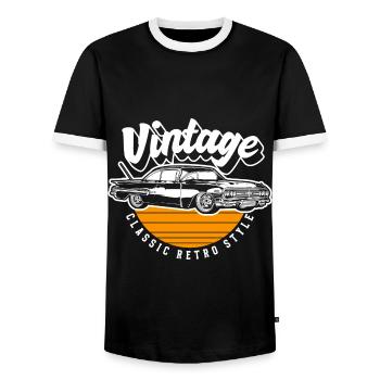Oldtimer Vintage Wertvoll - Männer Kontrast-T-Shirt - Schwarz/Weiß - Vorne - AI Model Female 172 light (172cm) & AI Model Male 178 light (178cm)