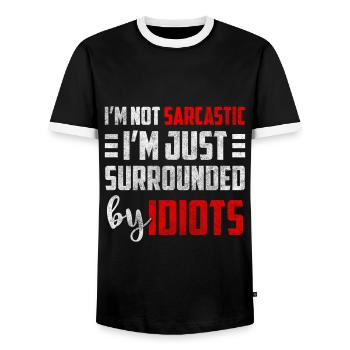 Black Humor Party WItz - T-shirt contrasté Homme - noir/blanc - Devant - AI Model Female 172 light (172cm) & AI Model Male 178 light (178cm)
