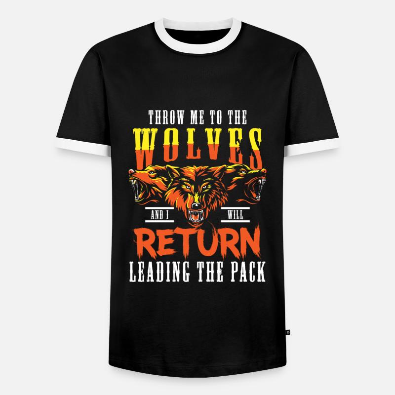 Wolf Wild Wolfpack - Männer Kontrast-T-Shirt - Schwarz/Weiß