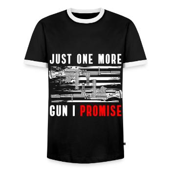 Gun Club Shooter Sport Shooter - T-shirt contrasté Homme - noir/blanc - Devant - AI Model Female 172 light (172cm) & AI Model Male 178 light (178cm)