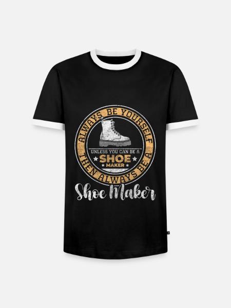 Handwerk Schuhe Leder Sohle - Männer Kontrast-T-Shirt - Schwarz/Weiß