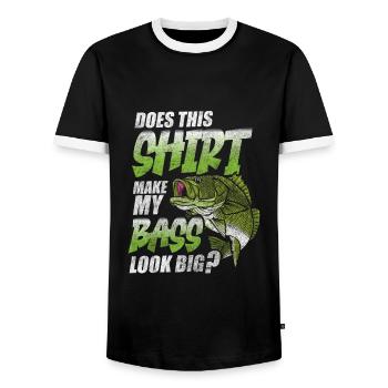 Angler Perch Leisure - Men's Ringer Shirt - black/white - Front - AI Model Female 172 light (172cm) & AI Model Male 178 light (178cm)