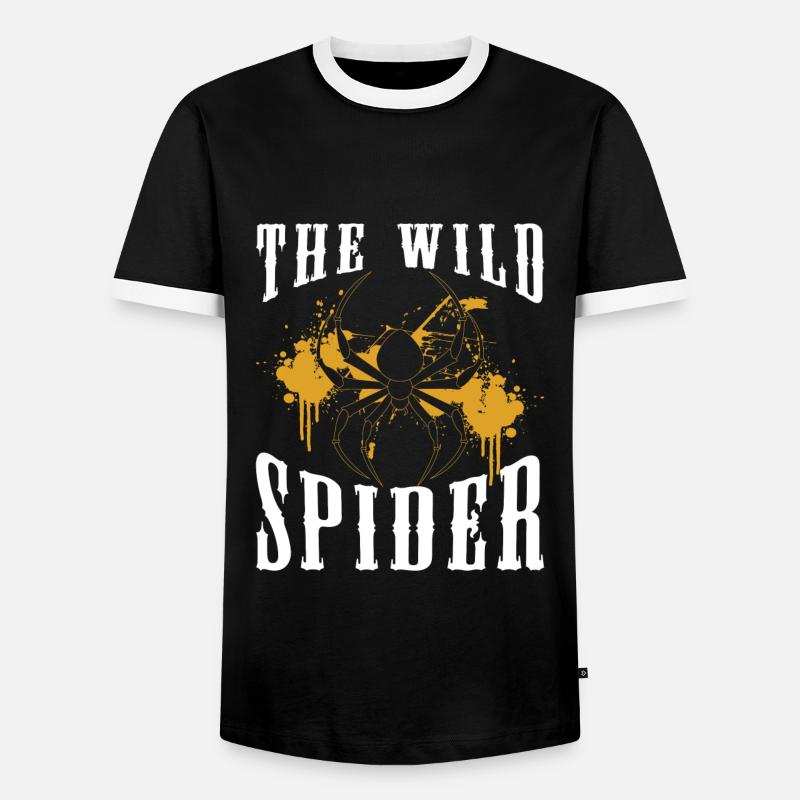 Cobweb, Nature, Fishnet, Silk Threads - Men's Ringer Shirt - black/white