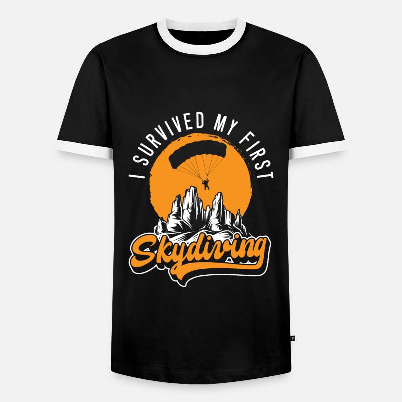 Skydiving, Adrenaline, Free Fall - Men's Ringer Shirt - black/white