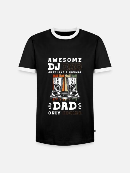 Schallplatte Techno Tanzen Turntable - Männer Kontrast-T-Shirt - Schwarz/Weiß