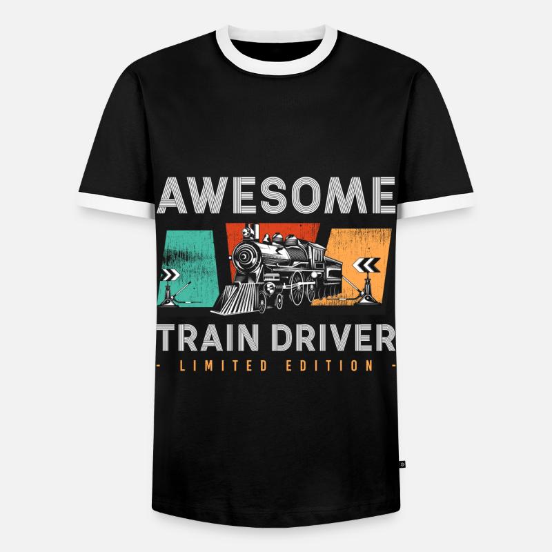 Zugführer Eisenbahner Beruf Bahnhof - Männer Kontrast-T-Shirt - Schwarz/Weiß