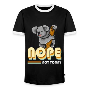 Eucalyptus Animal Australia - Men's Ringer Shirt - black/white - Front - AI Model Female 172 light (172cm) & AI Model Male 178 light (178cm)