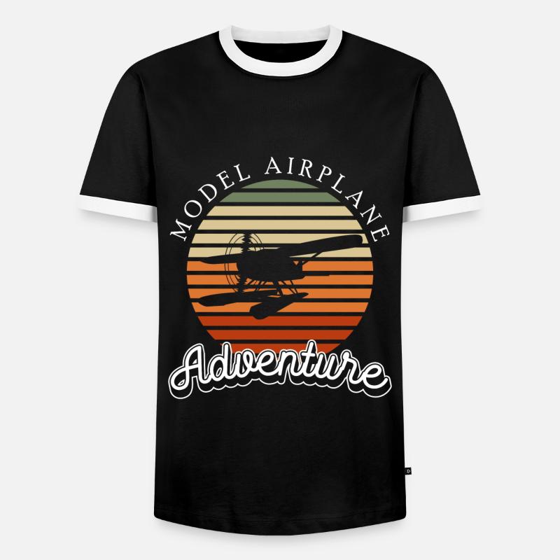 Model Maker Sky Model - Men's Ringer Shirt - black/white