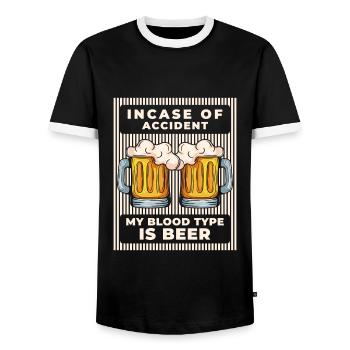 Partying, partying, dancing, friends - Men's Ringer Shirt - black/white - Front - AI Model Female 172 light (172cm) & AI Model Male 178 light (178cm)