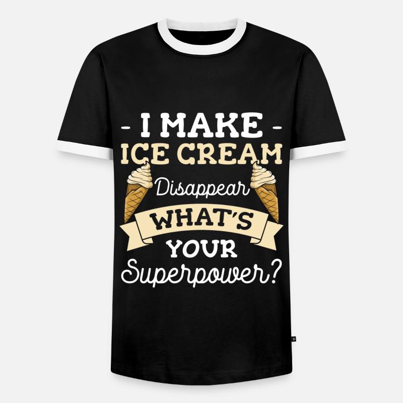 Eiscreme Eiskugel Naschen Speiseeis - Männer Kontrast-T-Shirt - Schwarz/Weiß