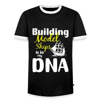 Schiff Hobby Wasser Modellbauer - Männer Kontrast-T-Shirt - Schwarz/Weiß - Vorne - AI Model Female 172 light (172cm) & AI Model Male 178 light (178cm)