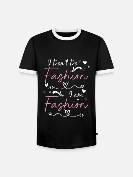 Mode Kleidung Trend - Männer Kontrast-T-Shirt - Schwarz/Weiß